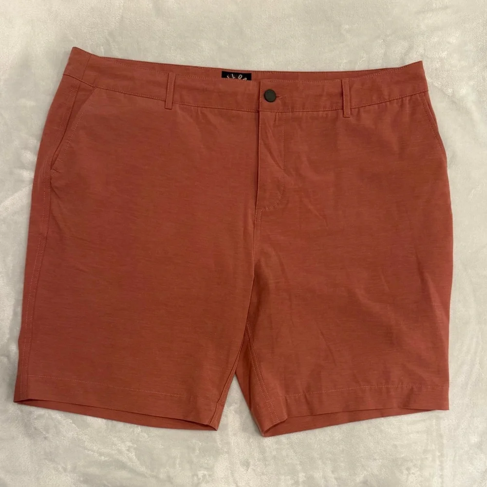 Faherty Lot of 2 All Day Shorts Sz 40 7” inseam NWOT Burnt Red & Sunset Orange